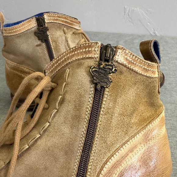Mark Nason Boots Mens 10 Tan Leather Vintage Y2K Side Zip Dragon Made in Italy main image 8